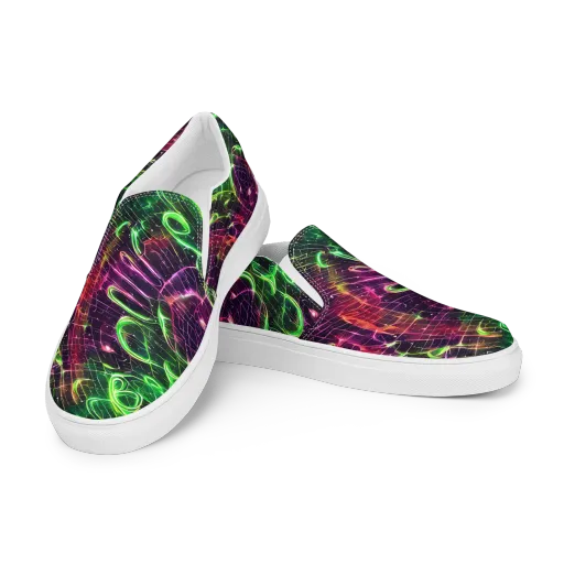 Quantum Ribbons on a Women's Slip-On Canvas Shoes