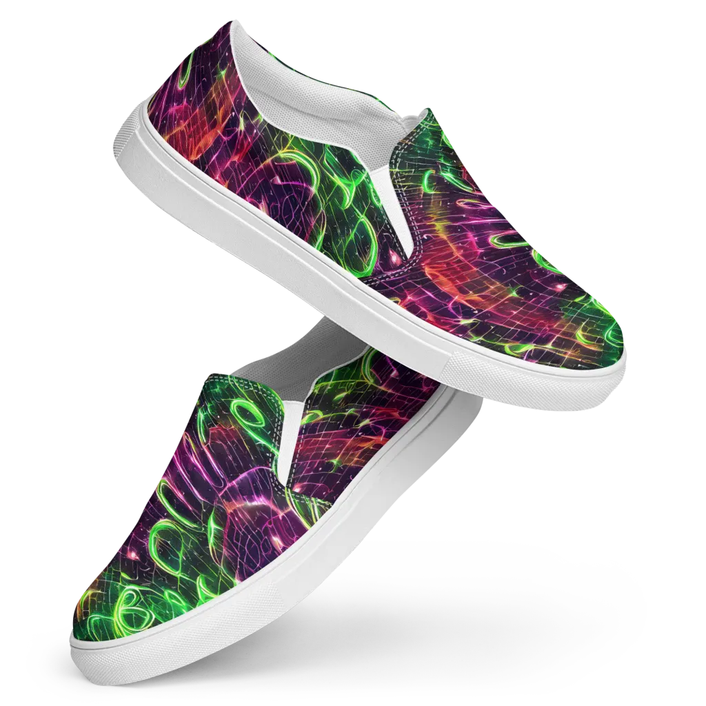 Quantum Ribbons on Women's Slip-On Canvas Shoes — Front
