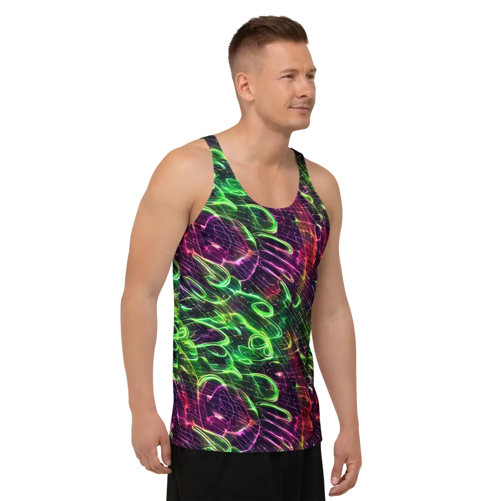 Quantum Ribbons on Men's Tank Top — Right Front