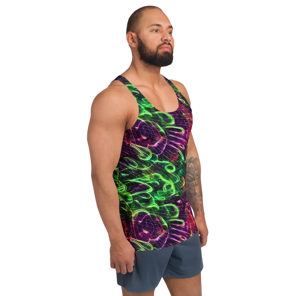Quantum Ribbons on Men's Tank Top — Right Front