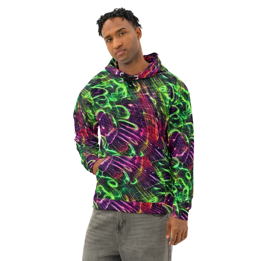 Quantum Ribbons on Cotton Hoodie — Left Front