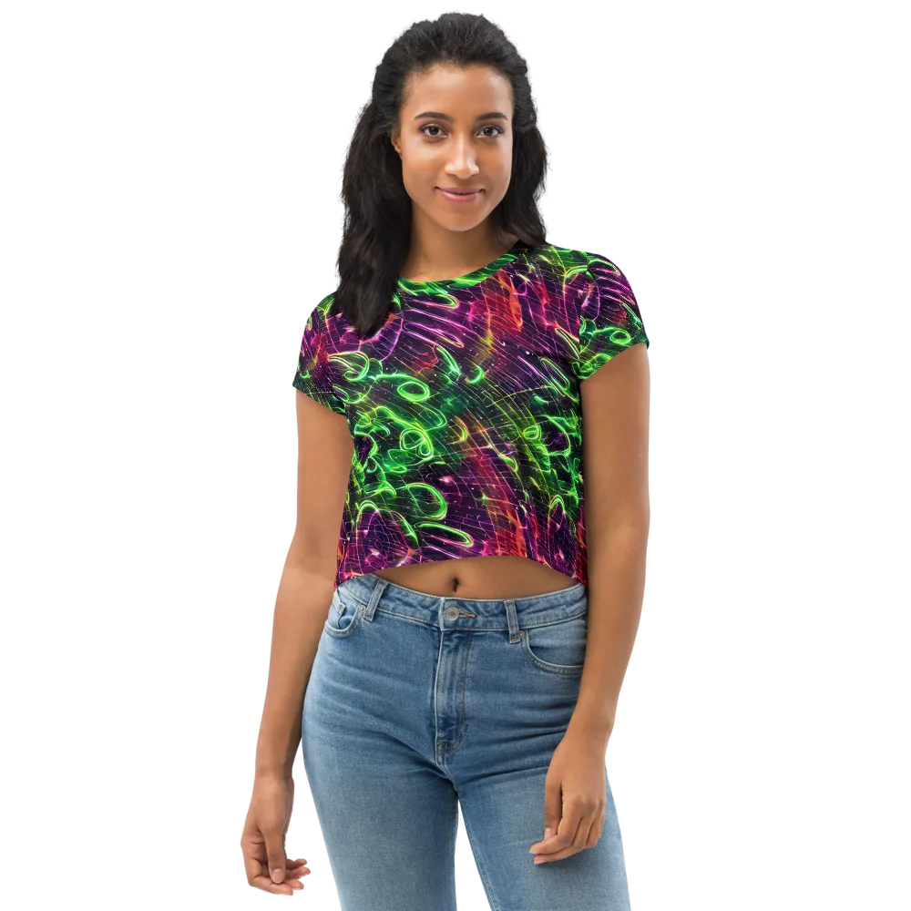 Quantum Ribbons on Crop Tee — Front