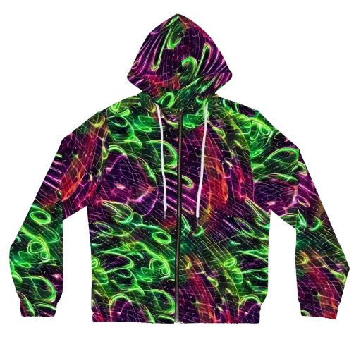 Quantum Ribbons on a Women's Full-Zip Hoodie
