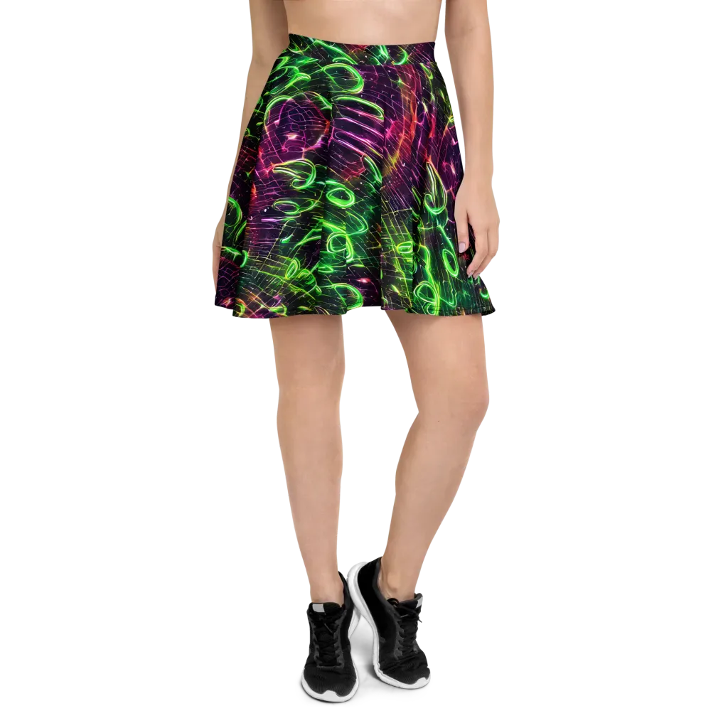 Quantum Ribbons on Skater Skirt — Front