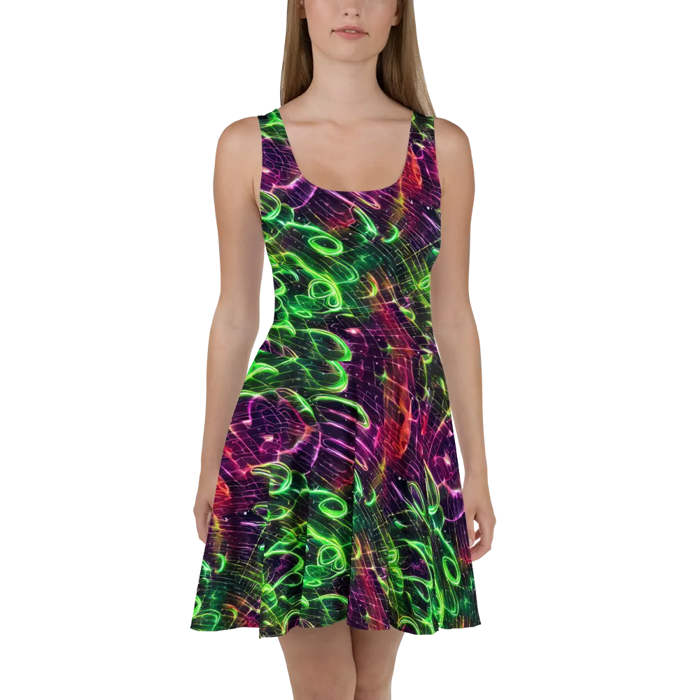 Quantum Ribbons on Skater Dress — Front