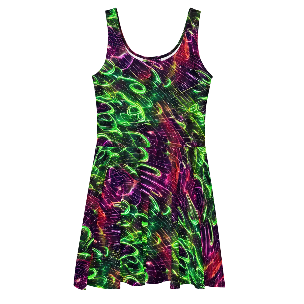 Quantum Ribbons on Skater Dress — Front