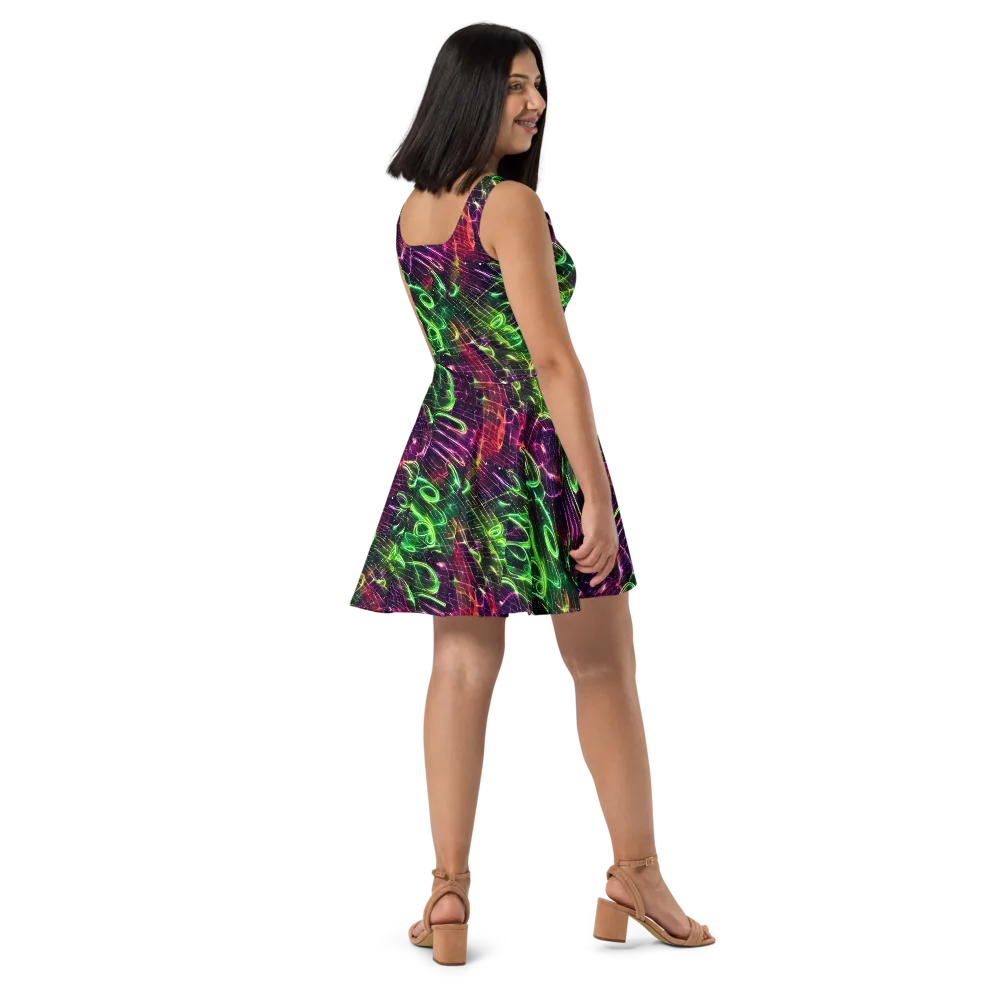 Quantum Ribbons on Skater Dress — Right