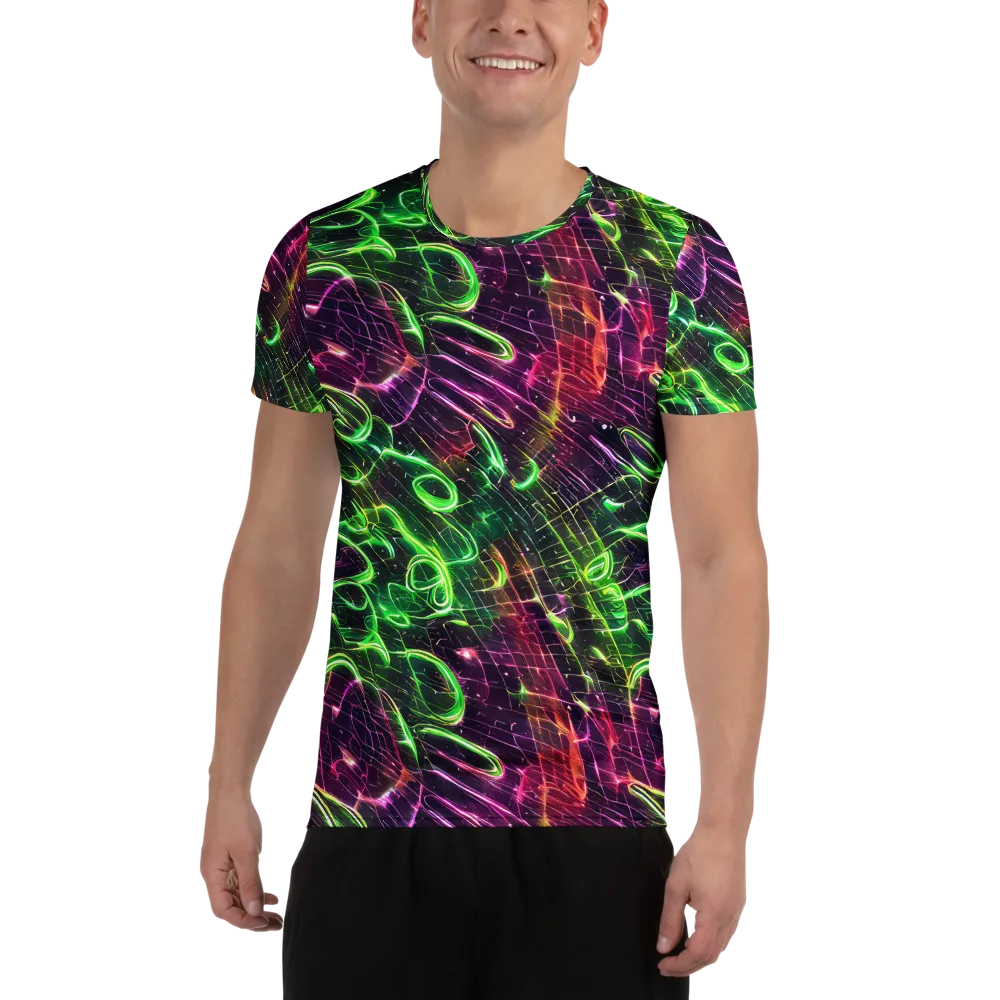 Quantum Ribbons on Men's Athletic T-Shirt — Front