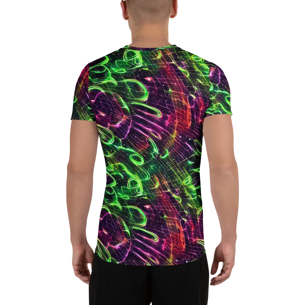 Quantum Ribbons on Men's Athletic T-Shirt — Back