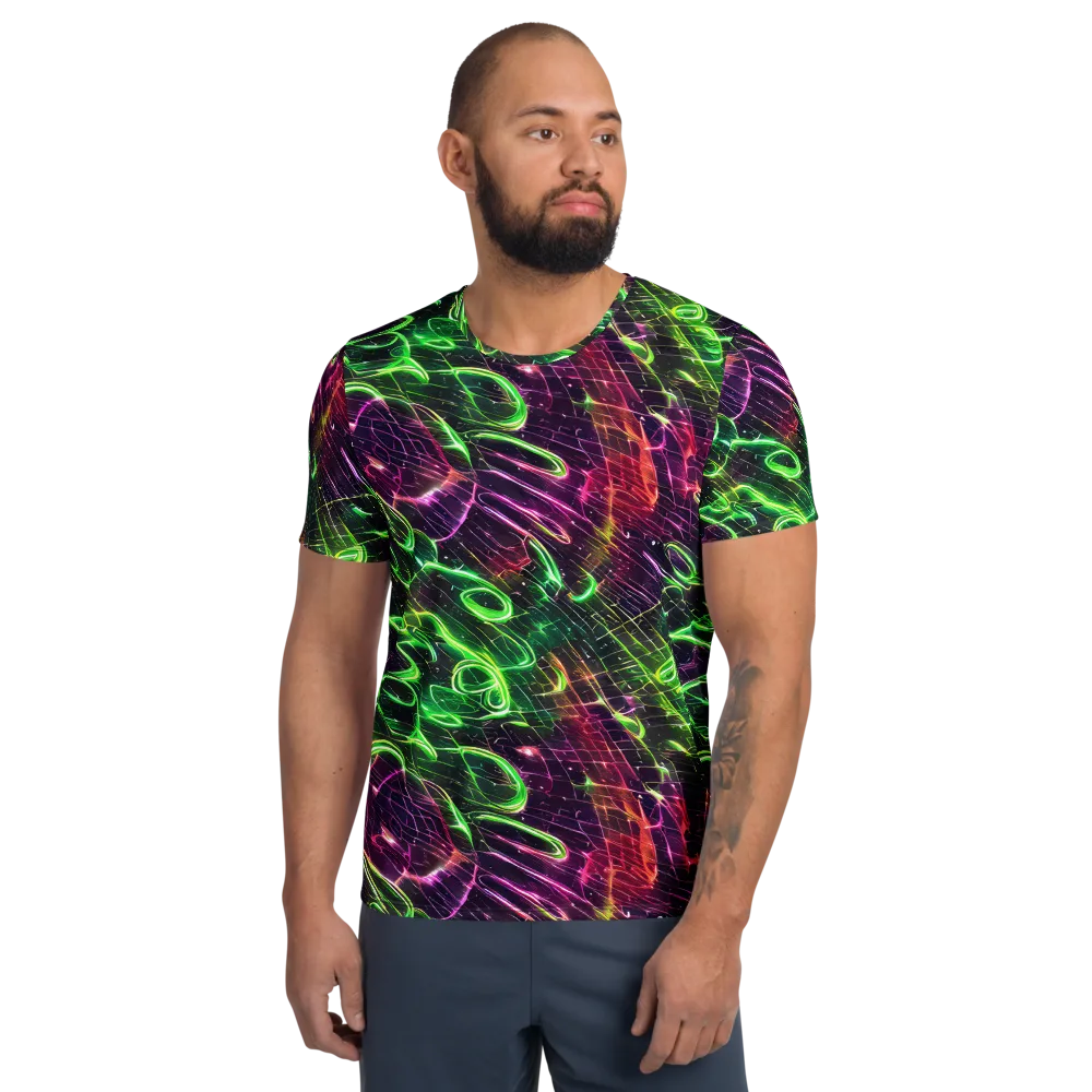 Quantum Ribbons on Men's Athletic T-Shirt — Front