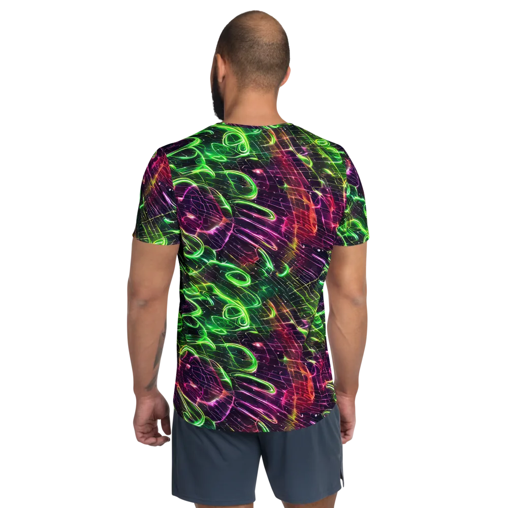 Quantum Ribbons on Men's Athletic T-Shirt — Back