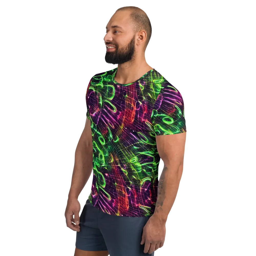 Quantum Ribbons on Men's Athletic T-Shirt — Left