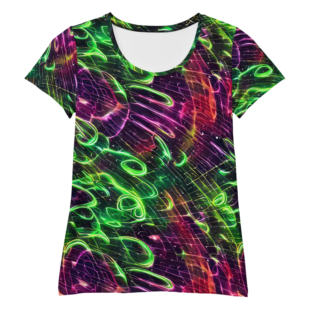Quantum Ribbons on Women's Athletic T-Shirt — Front