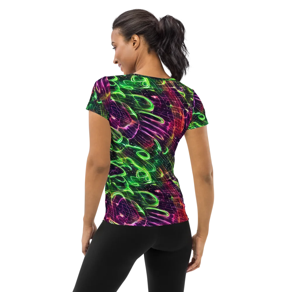 Quantum Ribbons on Women's Athletic T-Shirt — Back