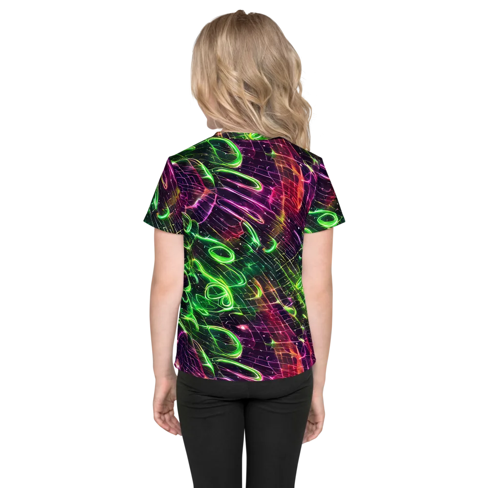 Quantum Ribbons on Kids Crew Neck T-Shirt — Back