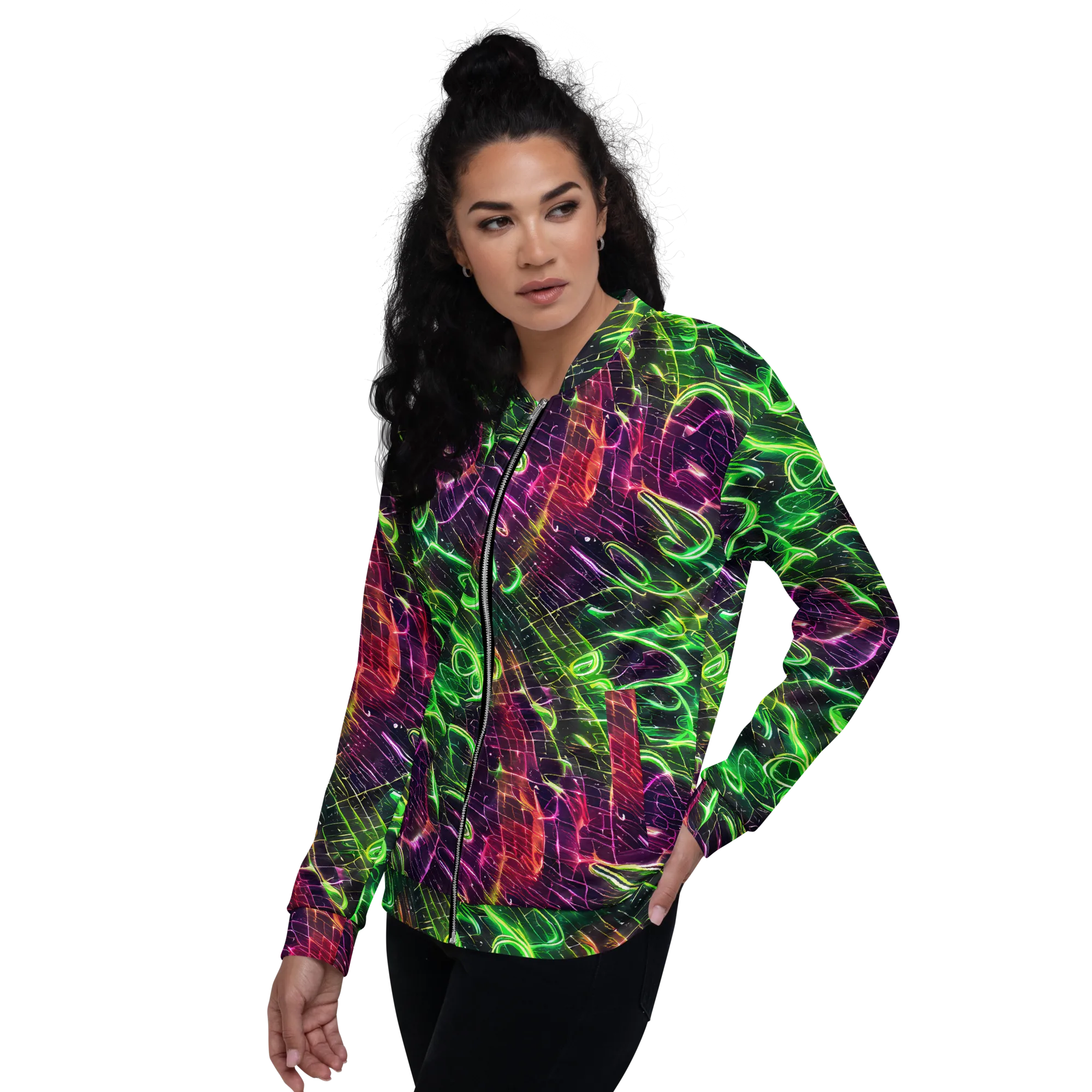Quantum Ribbons on Bomber Jacket — Left