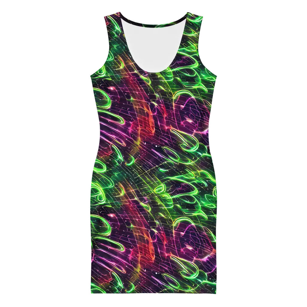 Quantum Ribbons on Bodycon Dress — Front