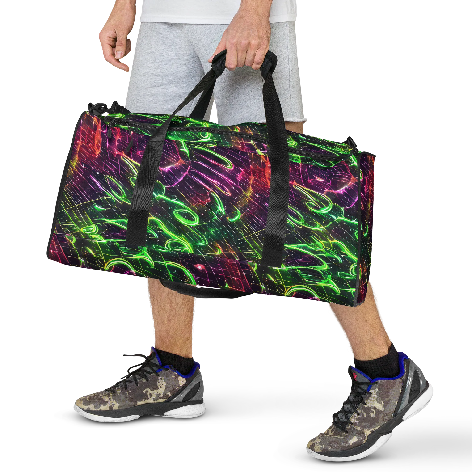 Quantum Ribbons on Duffle Bag — Front
