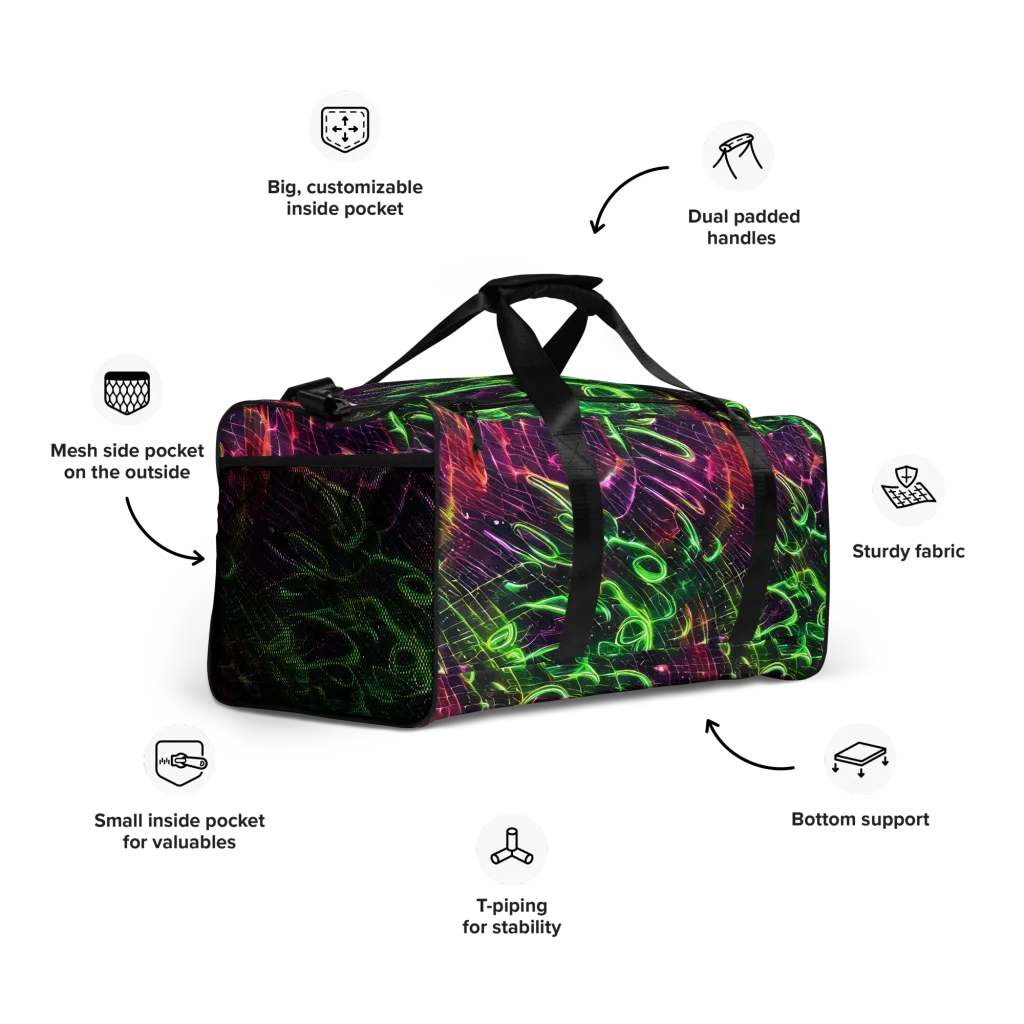 Quantum Ribbons on Duffle Bag — Right Front