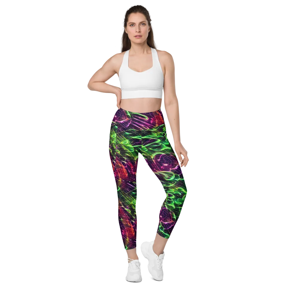 Quantum Ribbons on Leggings with Pockets — Front