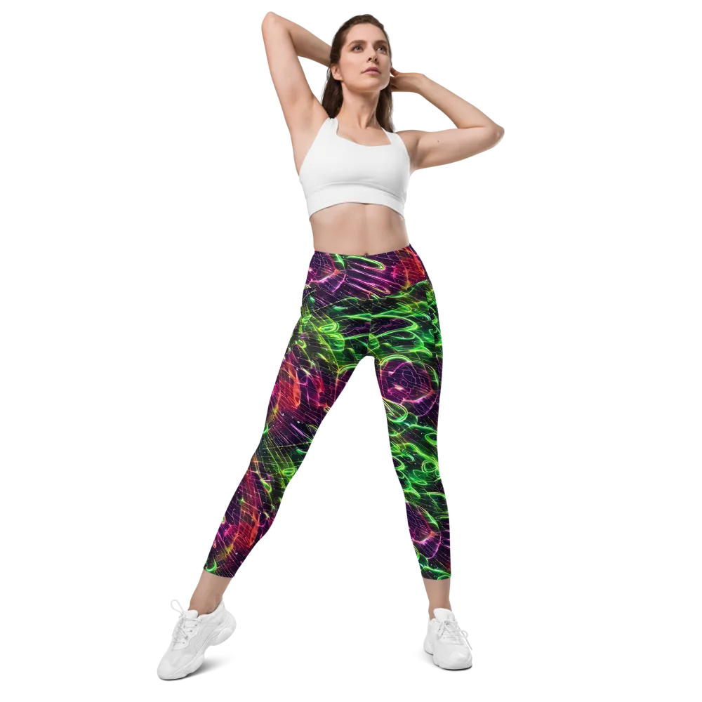 Quantum Ribbons on Leggings with Pockets — Front