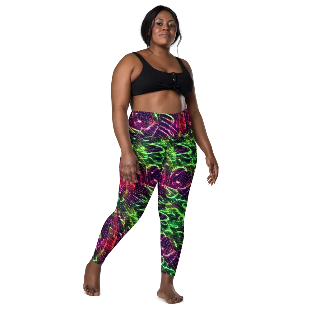 Quantum Ribbons on Leggings with Pockets — Front