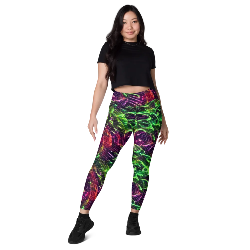 Quantum Ribbons on Leggings with Pockets — Front