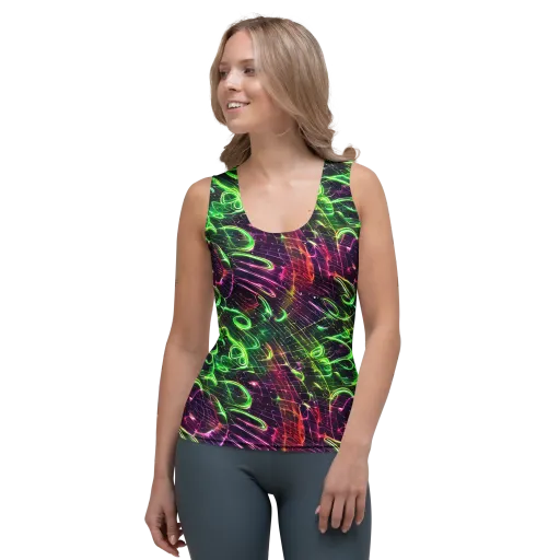 Quantum Ribbons on a Women's Tank Top