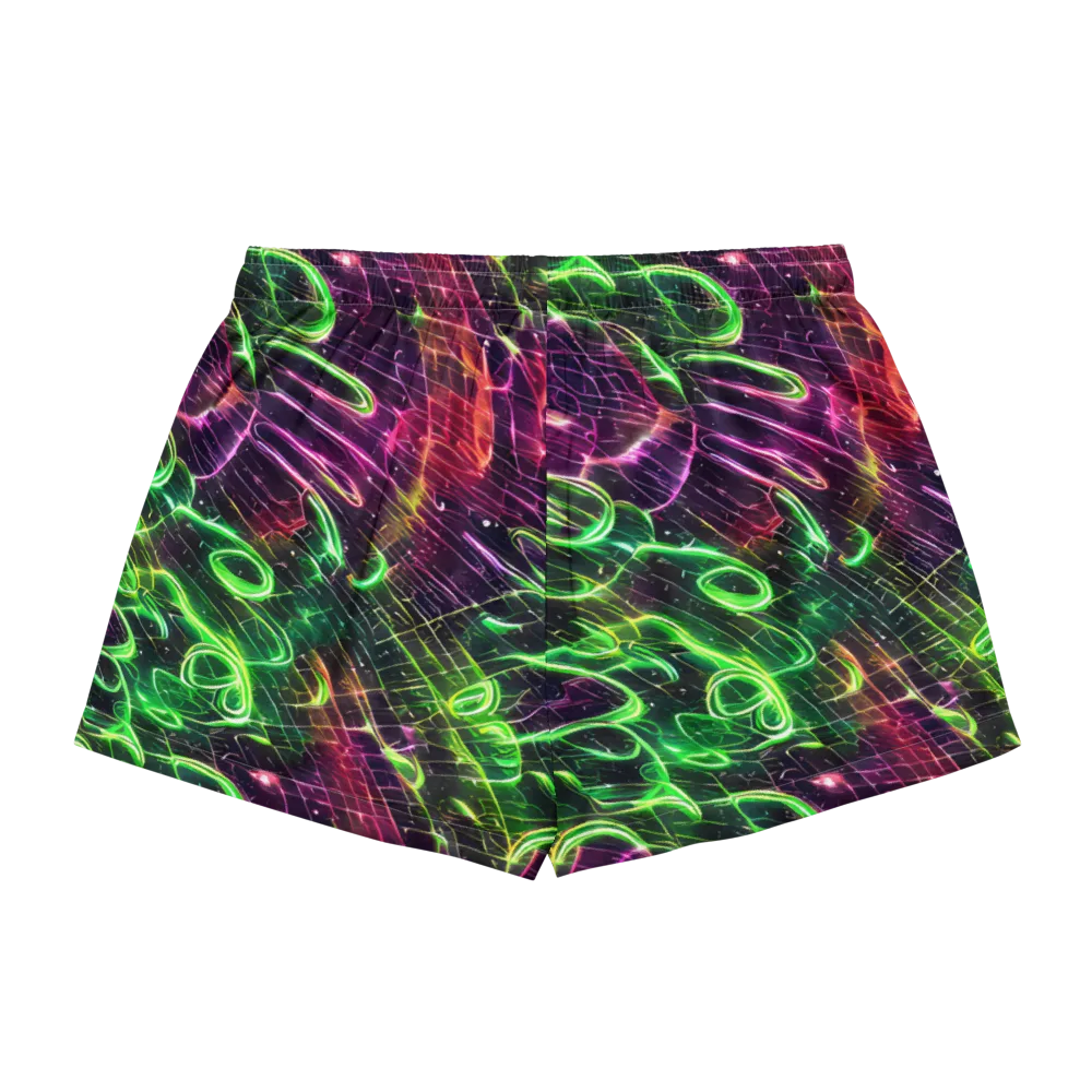 Quantum Ribbons on Women's Pajama Shorts — Back