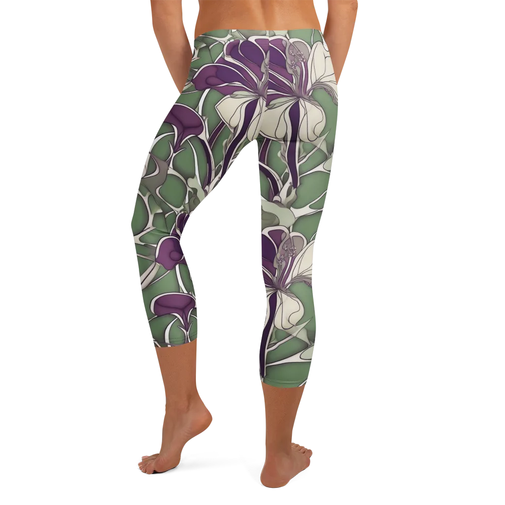 Violet Verdure on Capri Leggings — Back