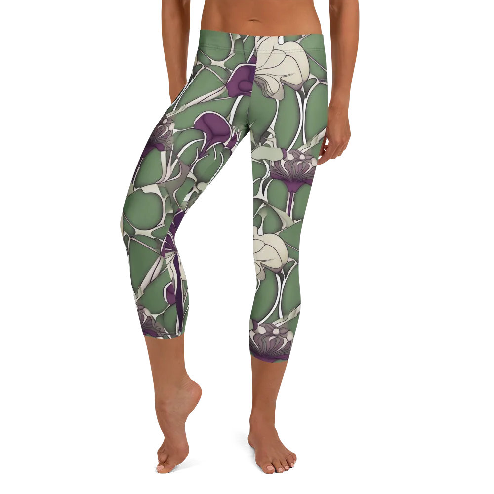 Violet Verdure on Capri Leggings — Front