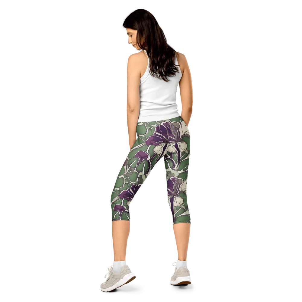 Violet Verdure on Capri Leggings — Back