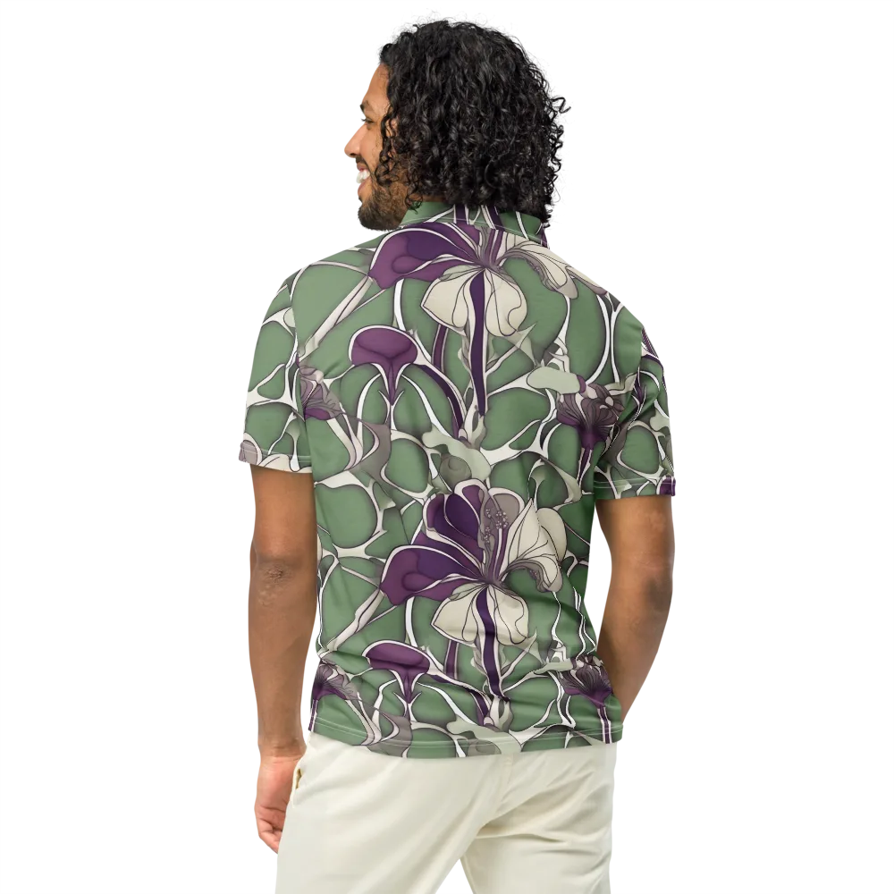 Violet Verdure on Men's Slim Fit Polo Shirt — Back