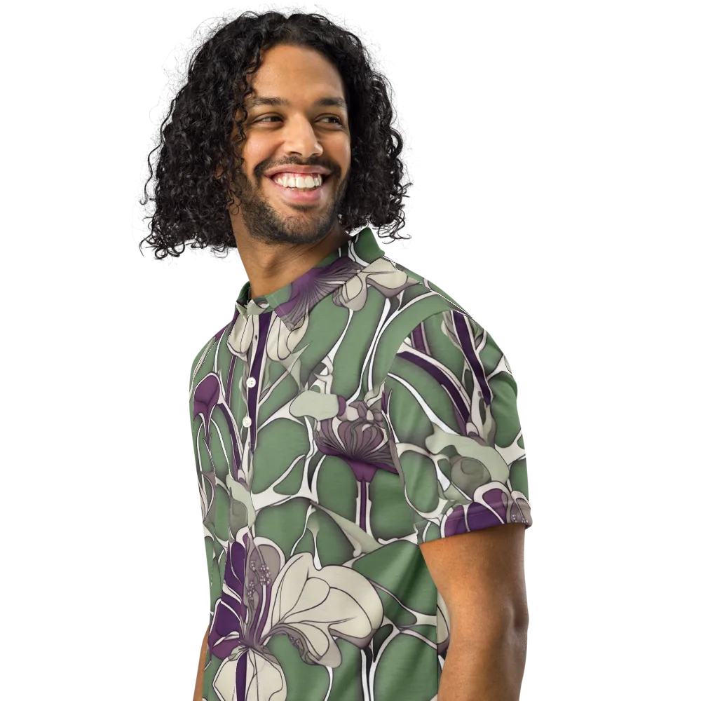 Violet Verdure on Men's Slim Fit Polo Shirt — Left Front