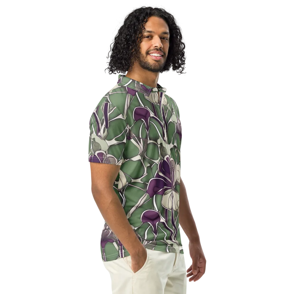 Violet Verdure on Men's Slim Fit Polo Shirt — Right Front