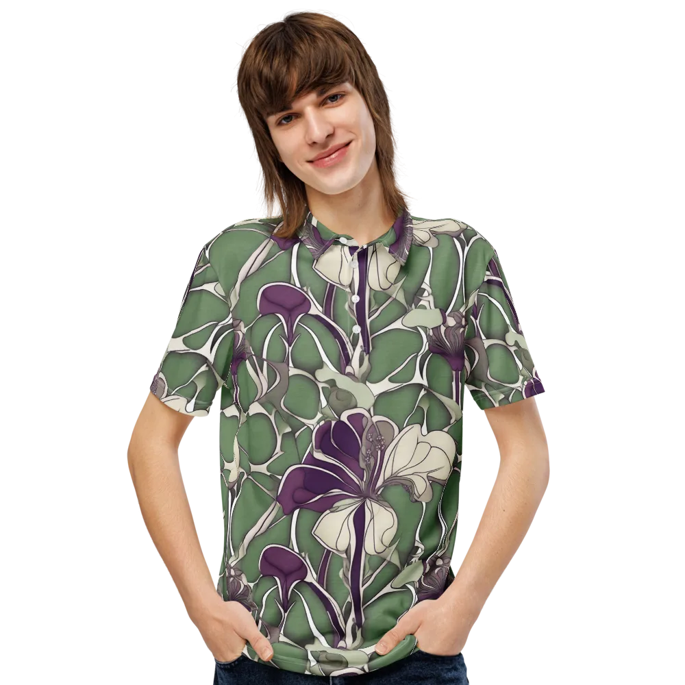 Violet Verdure on Men's Slim Fit Polo Shirt — Front