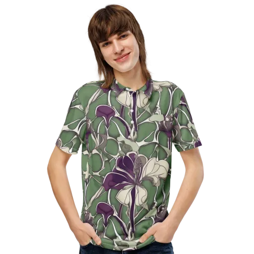 Violet Verdure on a Men's Slim Fit Polo Shirt