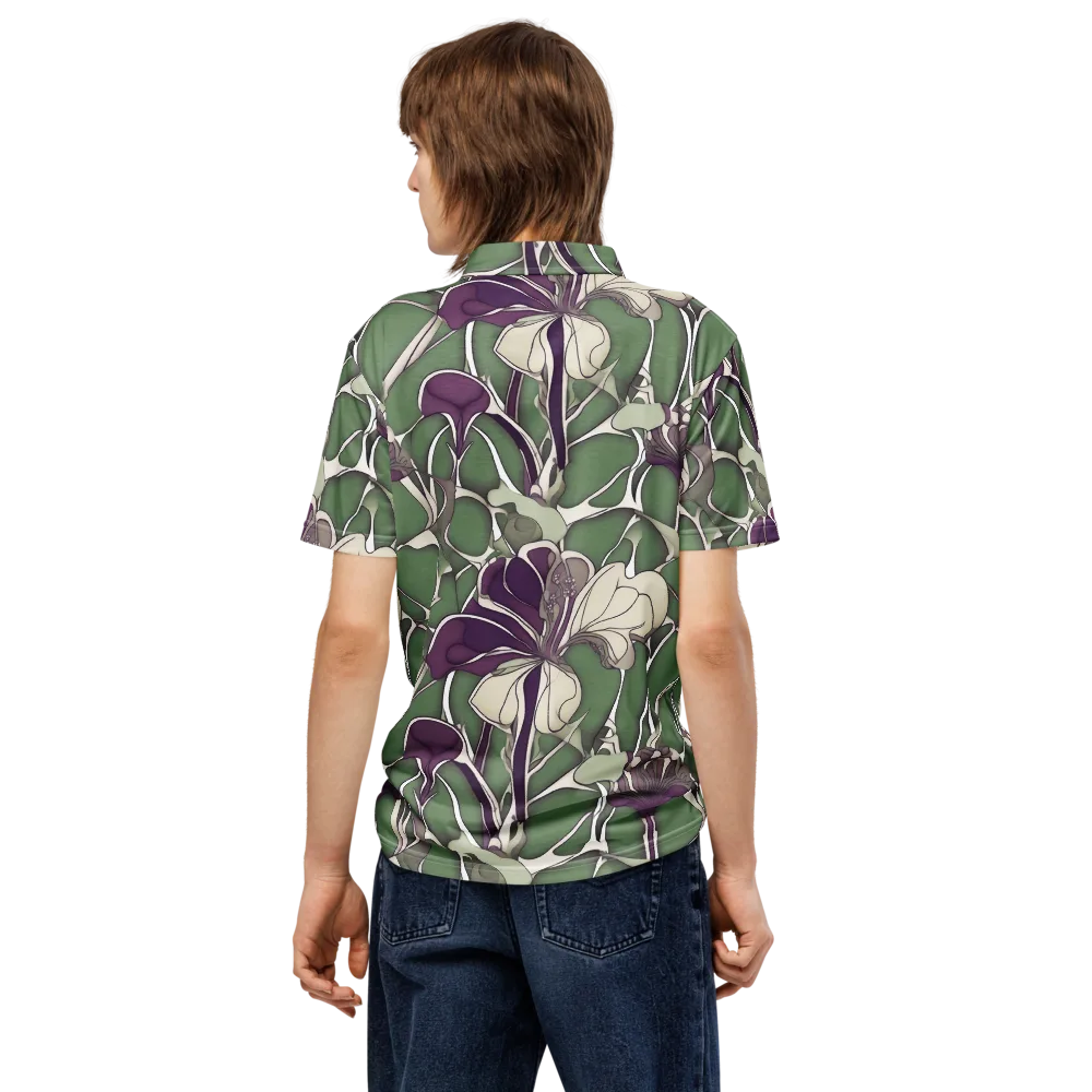 Violet Verdure on Men's Slim Fit Polo Shirt — Back
