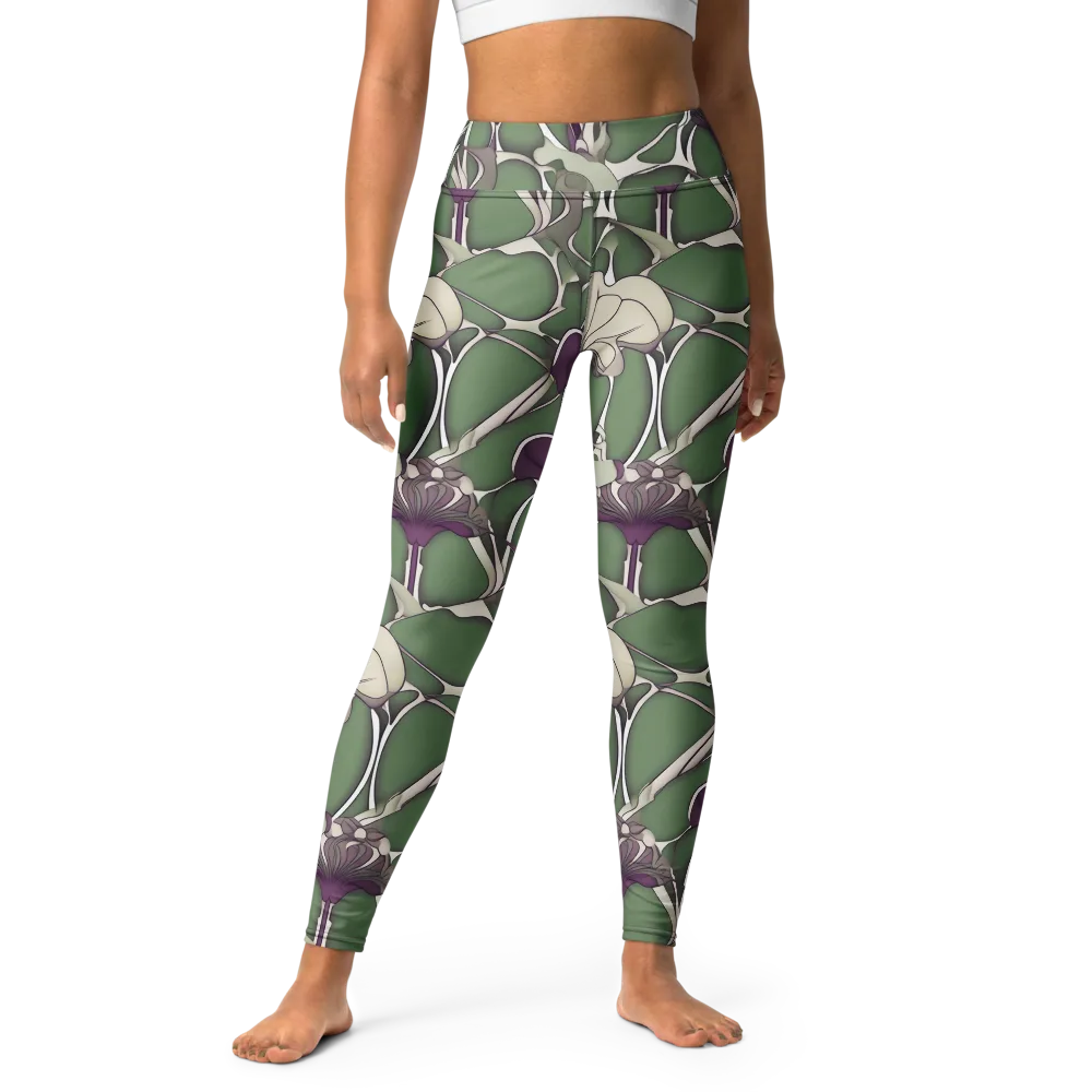 Violet Verdure on Yoga Leggings — Front