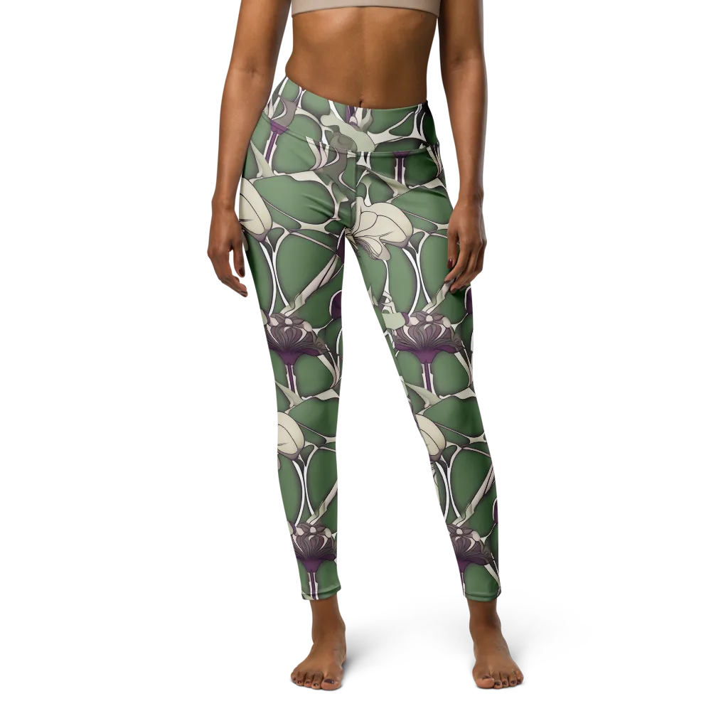 Violet Verdure on Yoga Leggings — Front