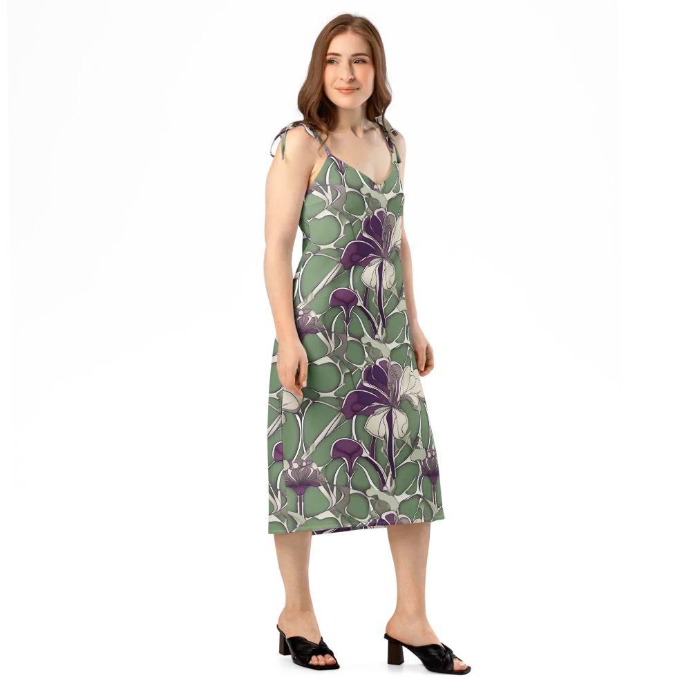 Violet Verdure on Slip Dress — Right Front