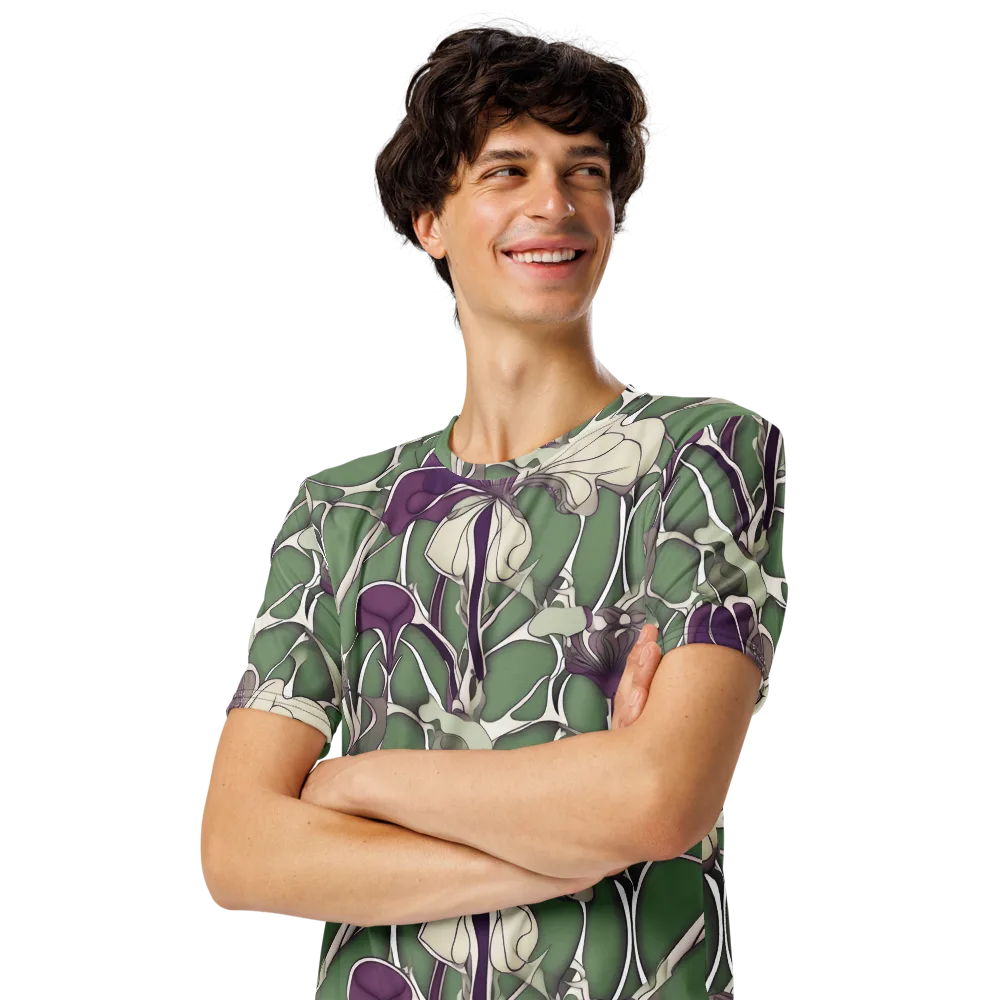 Violet Verdure on Men's Crew Neck T-Shirt — Left Front