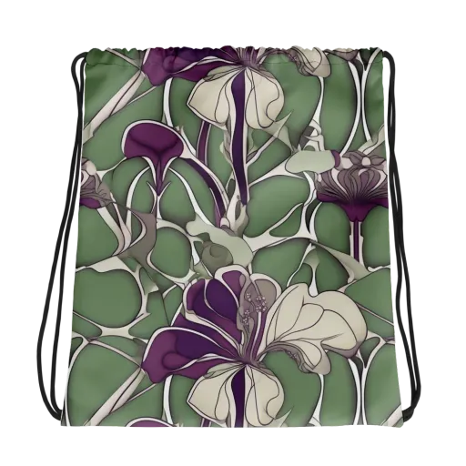 Violet Verdure on a Drawstring Bag