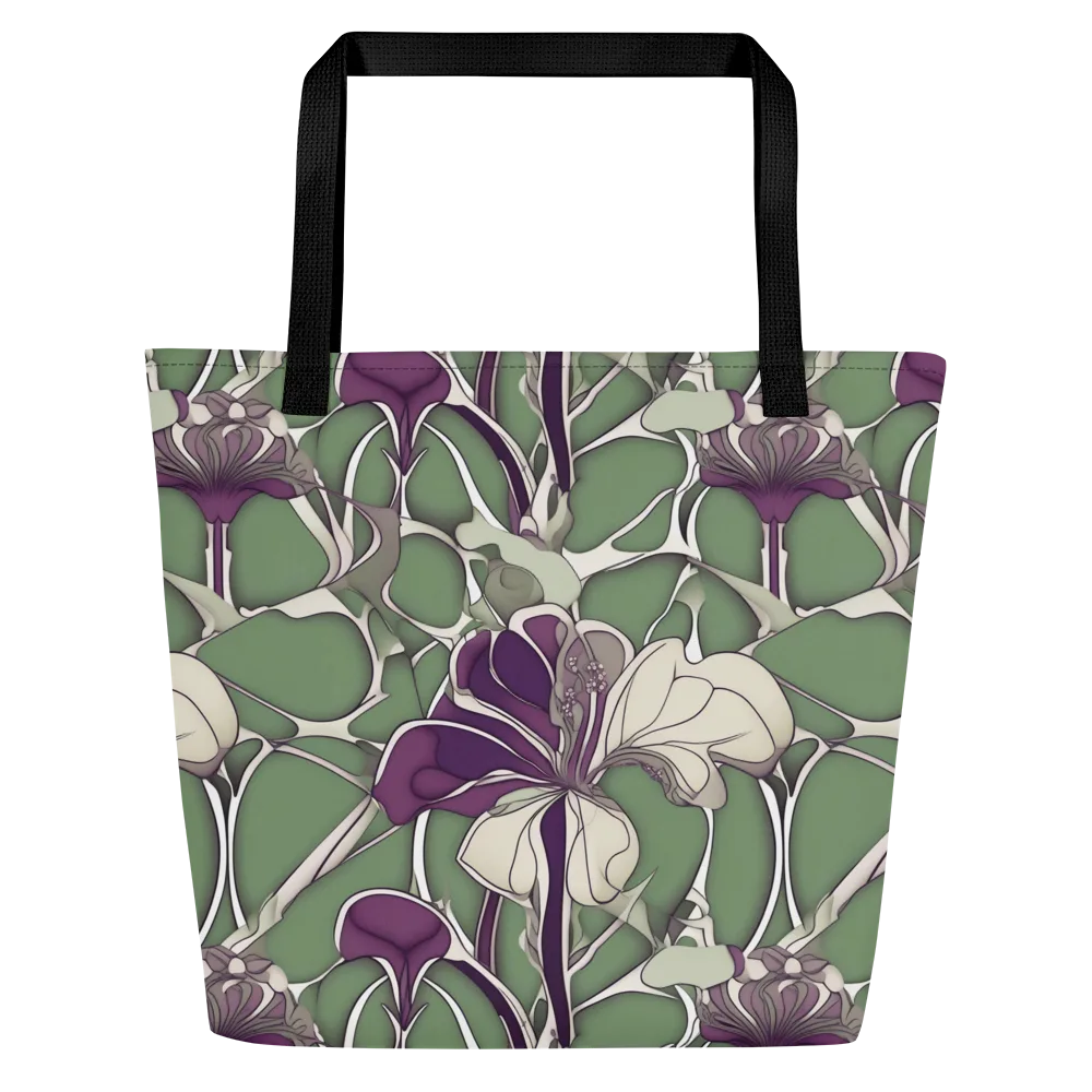 Violet Verdure on Large Tote Bag W/ Pocket — Front