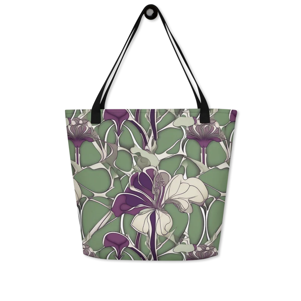Violet Verdure on Large Tote Bag W/ Pocket — Front