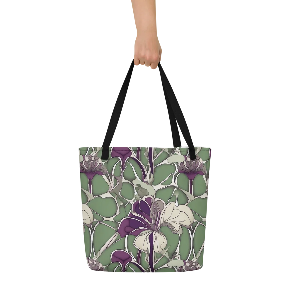 Violet Verdure on Large Tote Bag W/ Pocket — Front