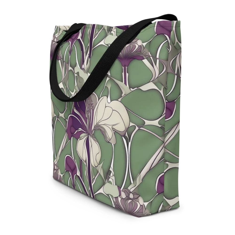 Violet Verdure on Large Tote Bag W/ Pocket — Front