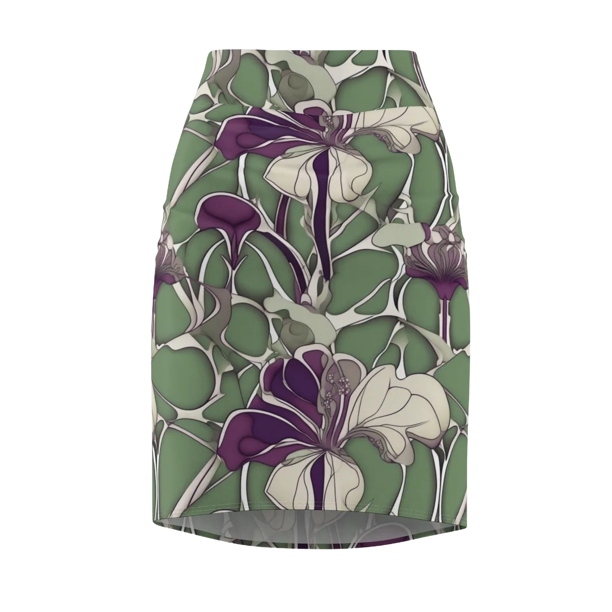 Violet Verdure on Pencil Skirt — Front