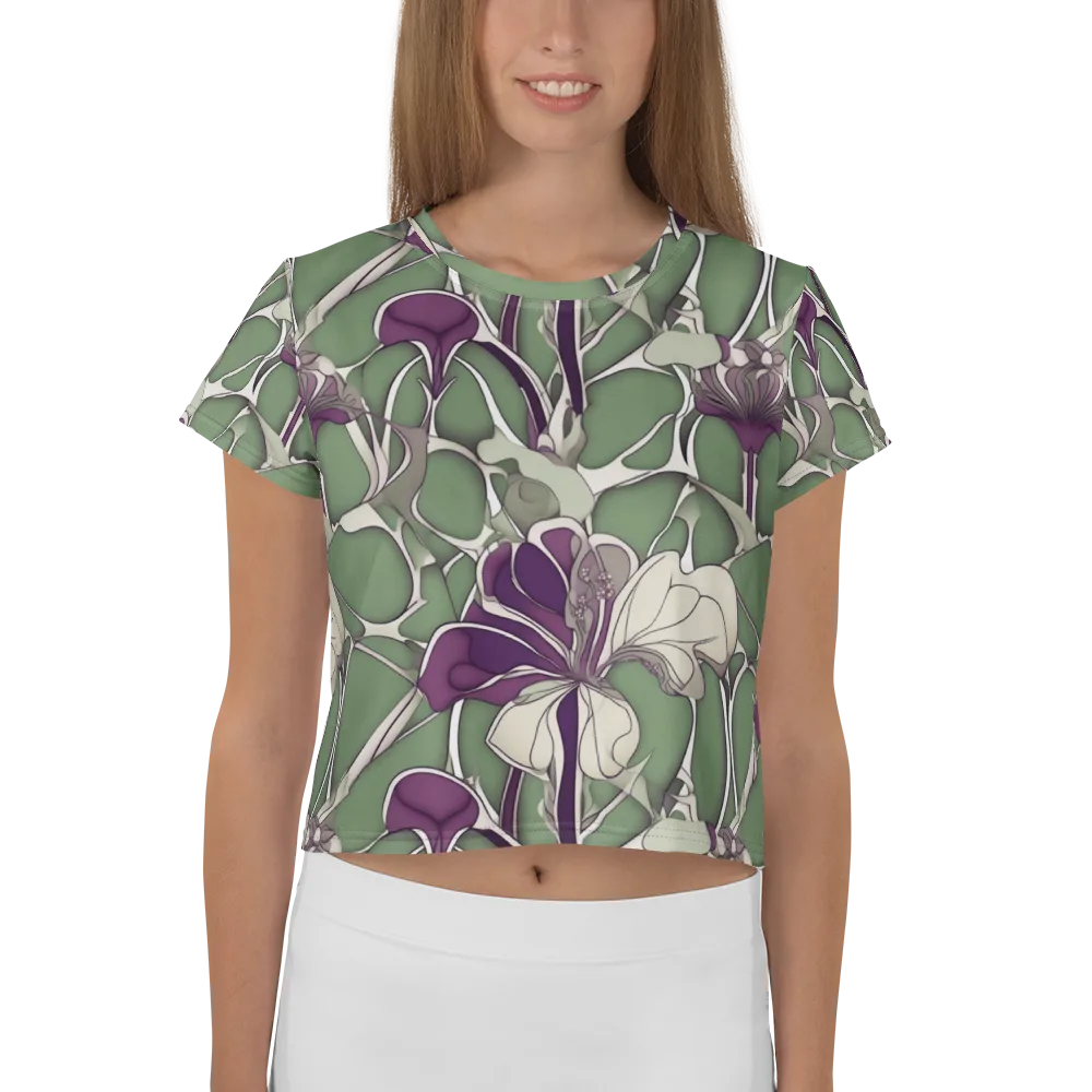 Violet Verdure on Crop Tee — Front