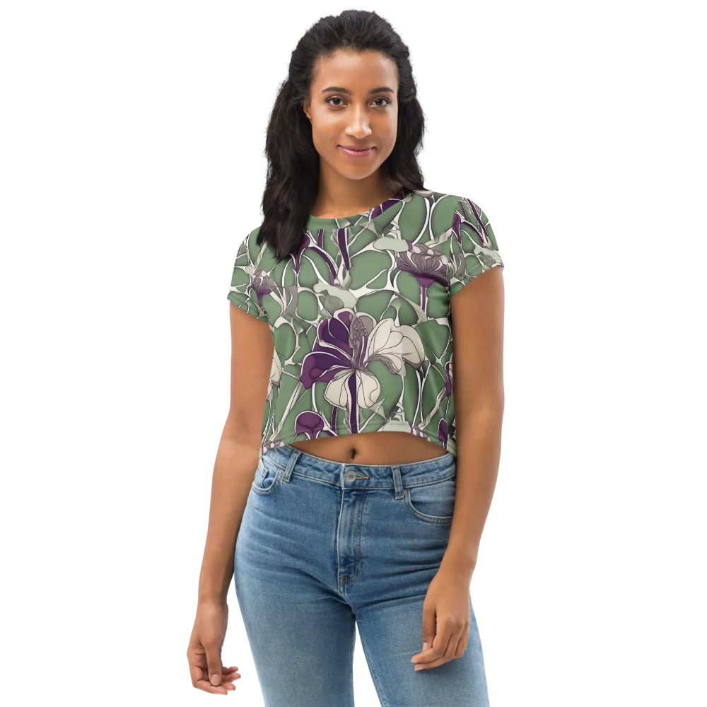 Violet Verdure on Crop Tee — Front